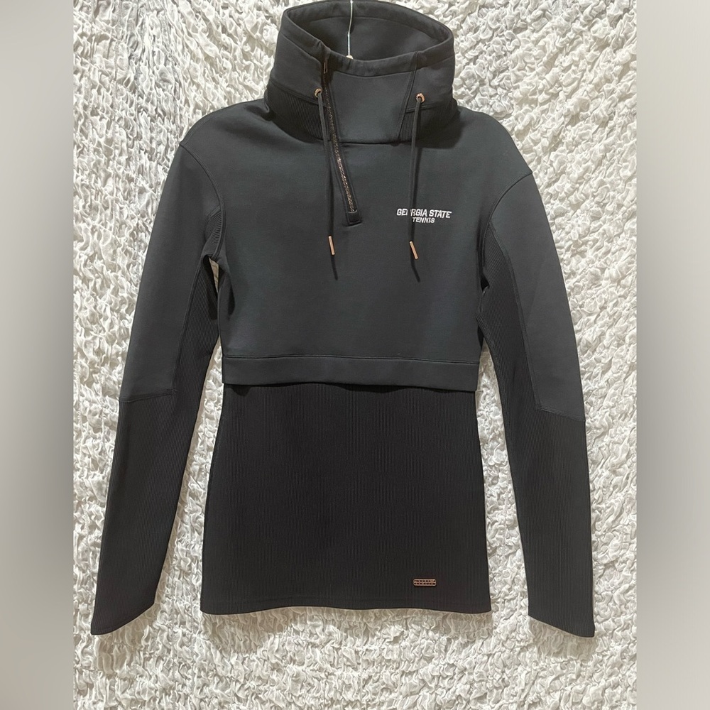 Under Armour Black High-Neck QUARTER ZIP Pullover, GEORGIA STATE TENNIS SIZE SM - Picture 3 of 10